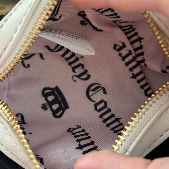 New Juicy Couture Key to Juicy Mini Micro Barrel Bag Dangle Heart Mirror Black - Picture 5 of 6